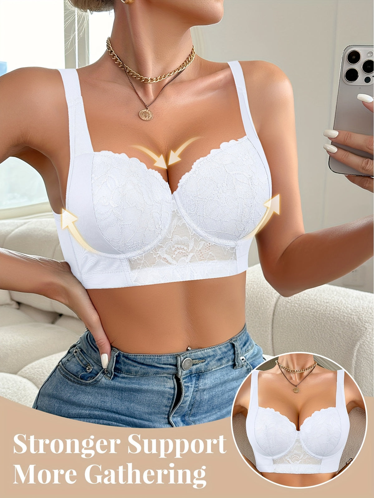 2026 New Sexy Push-Up Lace Bra - High-Comfort Anti-Sagging Support Bralette