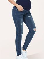 2026 New Over-The-Belly Maternity Skinny Jeans - High-Waist Slim Stretch Denim Pants with Functional Pockets