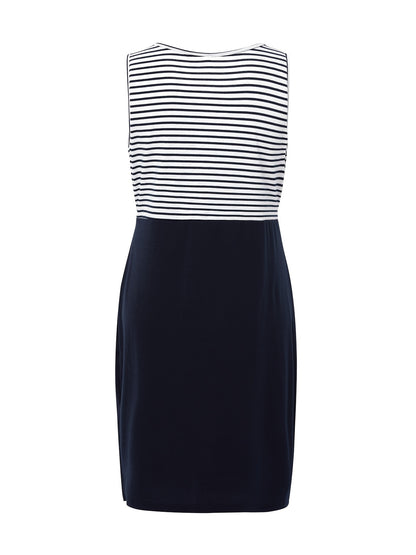 2026 New Nursing & Maternity A-Line Dress - Sleeveless Striped Color-Block Pregnancy Dress, Round Neck Knee-Length Breastfeeding Fashion for Spring/Summer