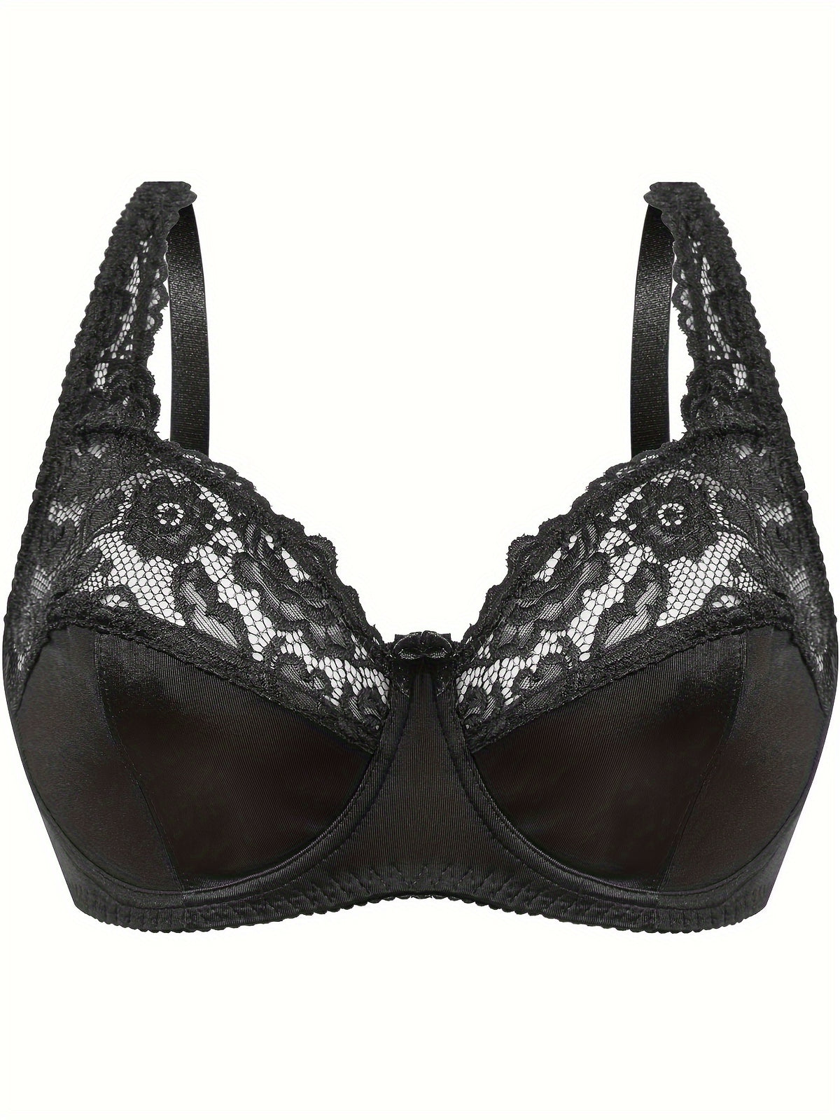 2026 New Women's Plus Size Lace Thin Bottom Underwire Shaping Bra - Elegant High-Support Lingerie