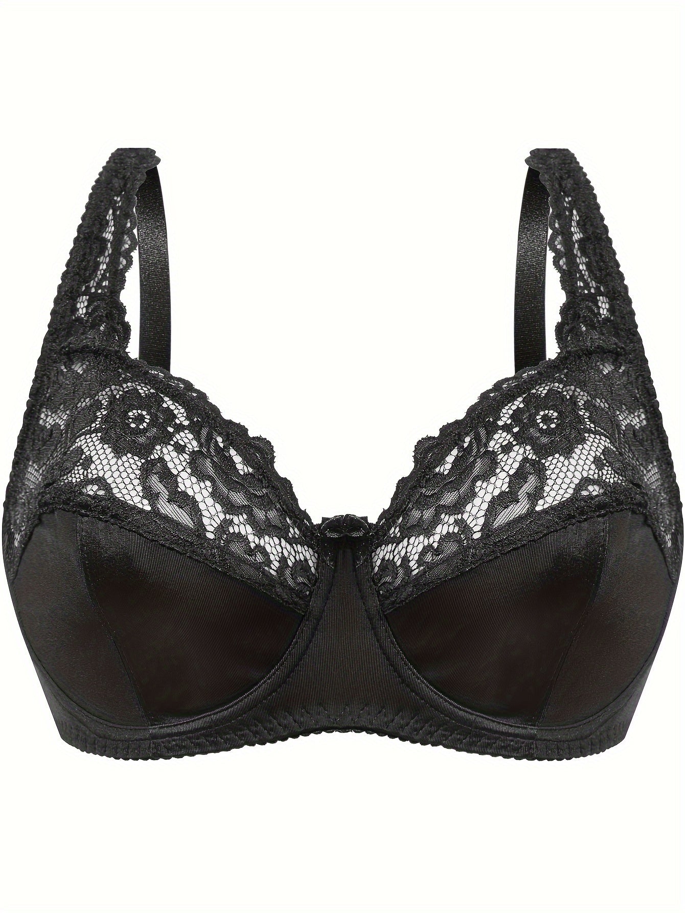 2026 New Women's Plus Size Lace Thin Bottom Underwire Shaping Bra - Elegant High-Support Lingerie