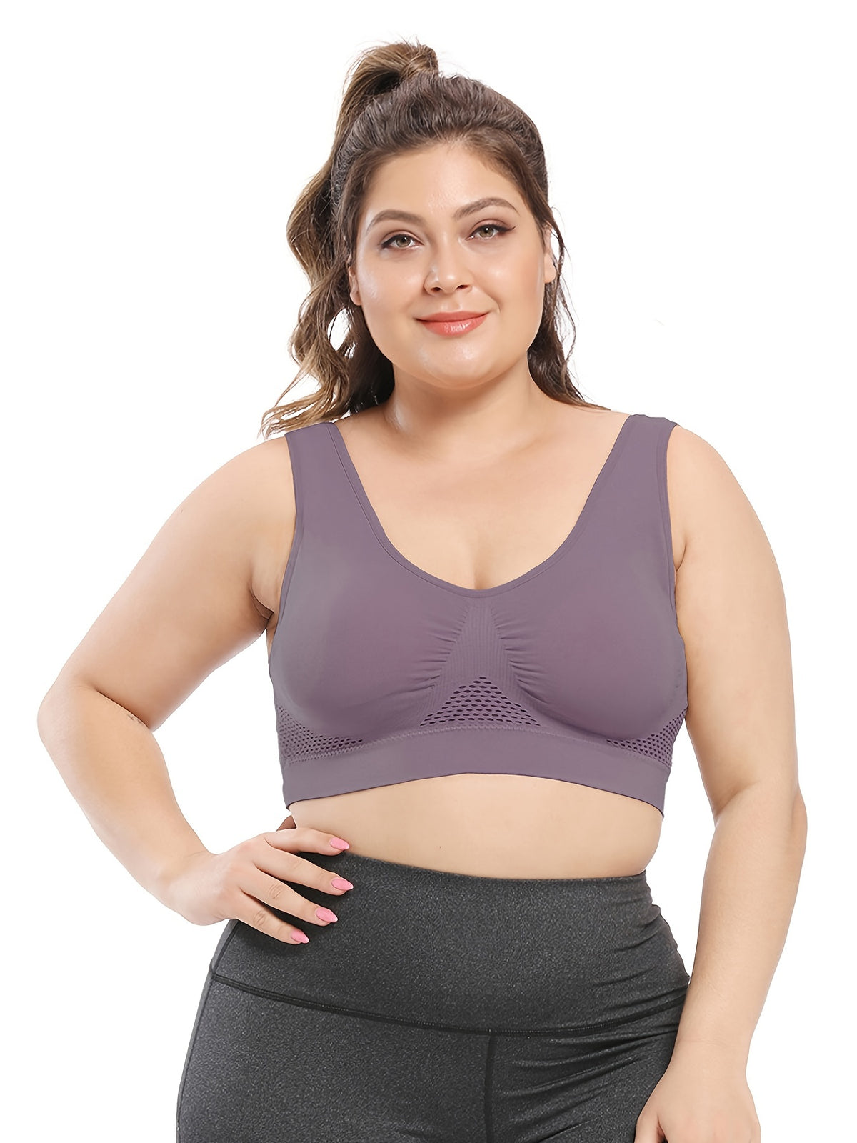 2026 New Women's Plus Size Seamless Sports Bra - High-Support Push Up Bralette