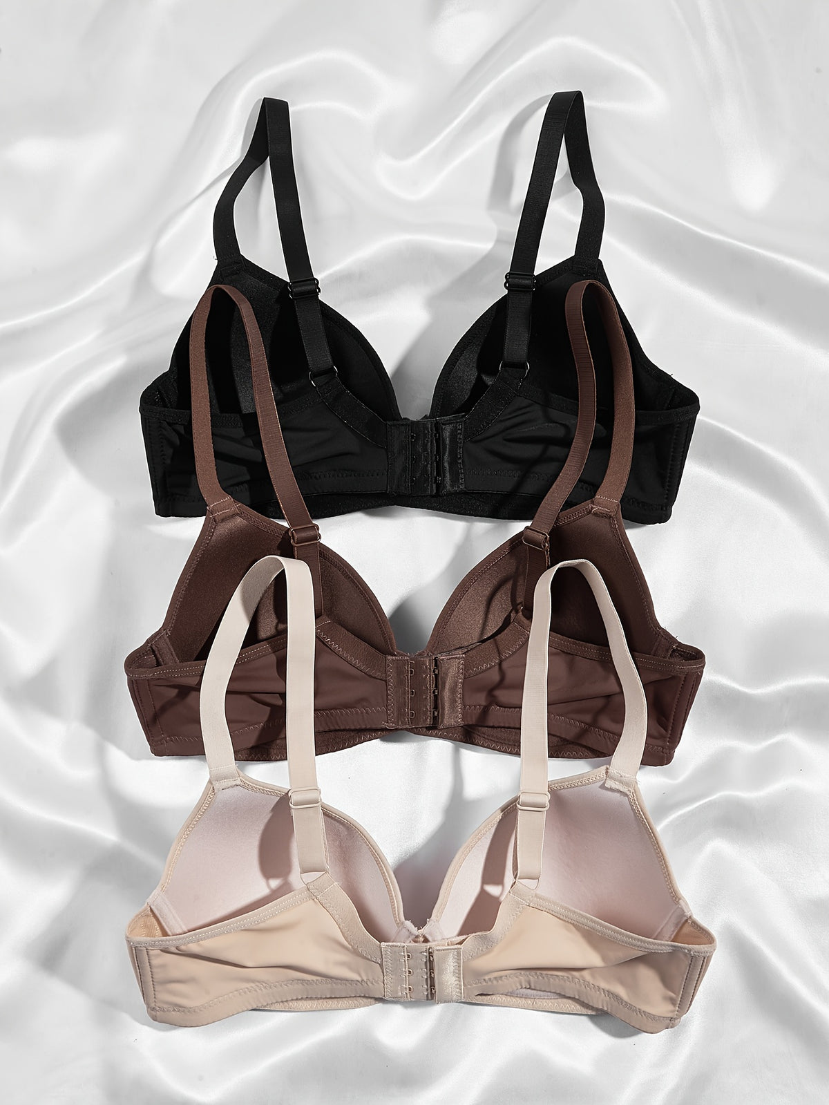 2026 New 3-Pack Multicolor Underwire Shaping Bra Set - Supportive Women's Lingerie with Enhanced Shaping