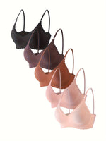 2026 New Women's 5-Pack Seamless Everyday Bras - Western-Style Comfort & Support