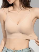 2026 New Women's Seamless Push-Up Bra - High-Support Solid Pink Comfort Bralette