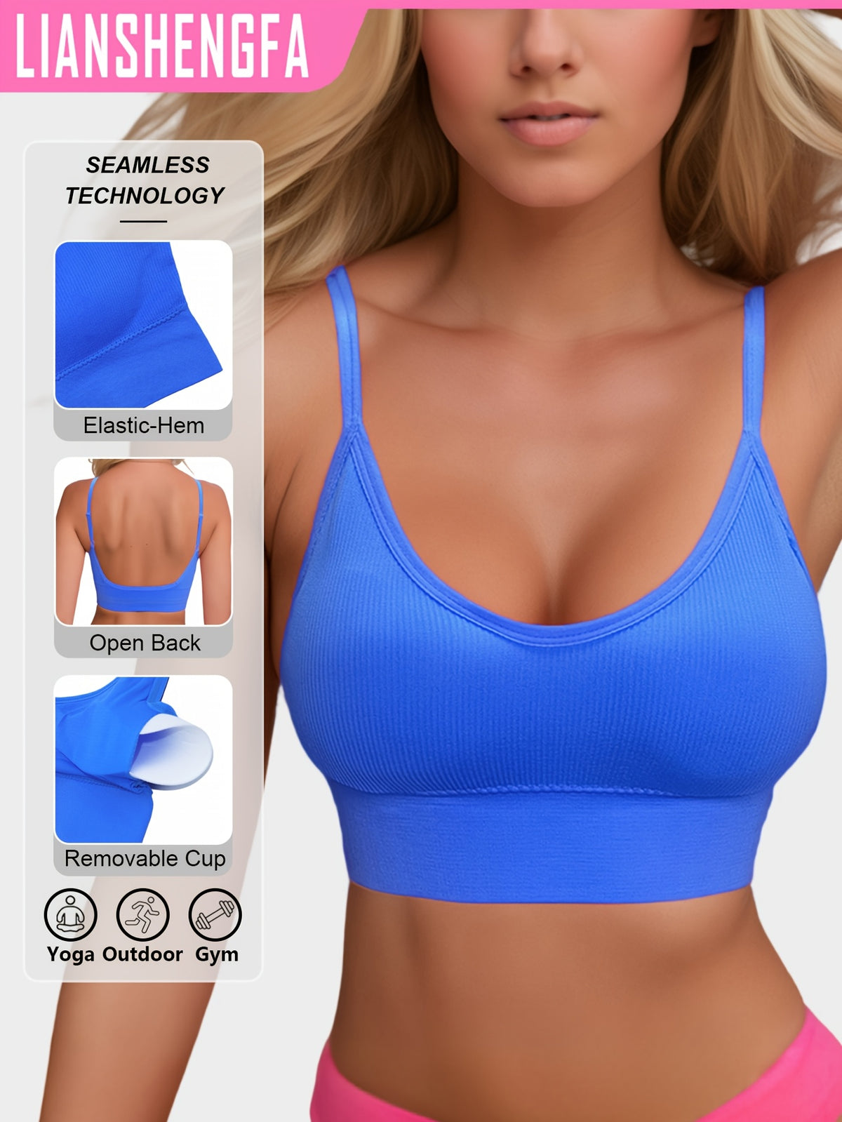 2026 New Classic Ribbed Backless Sports Bra - Seamless Yoga-Style Fitness Top